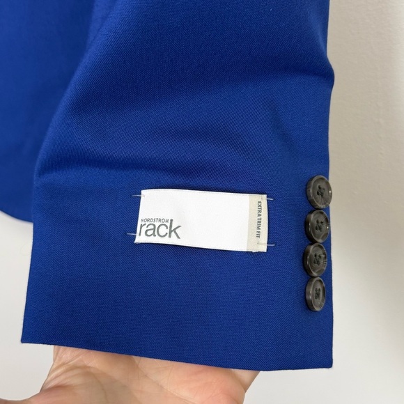 NEW Nordstrom Rack Sport Coat Mens 38 R Blue Extra Trim Fit Blazer Jacket NWOT - Picture 4 of 10